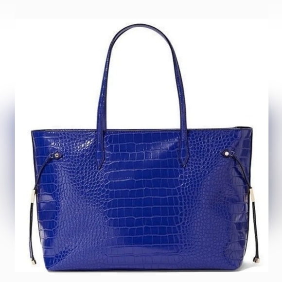 VICTORIA SECRET Carry All Sapphire Croc Tote. - Picture 2 of 6